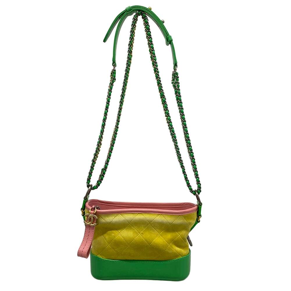 Chanel Gabrielle de Chanel Small Hobo Bag Shoulder Bag A91810 Yellow Green Pink